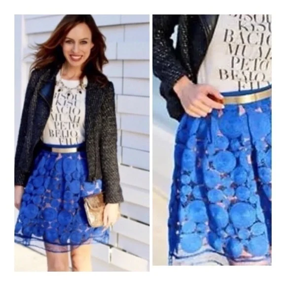 EVA Franco for Anthropologie Albastru Circle Skirt